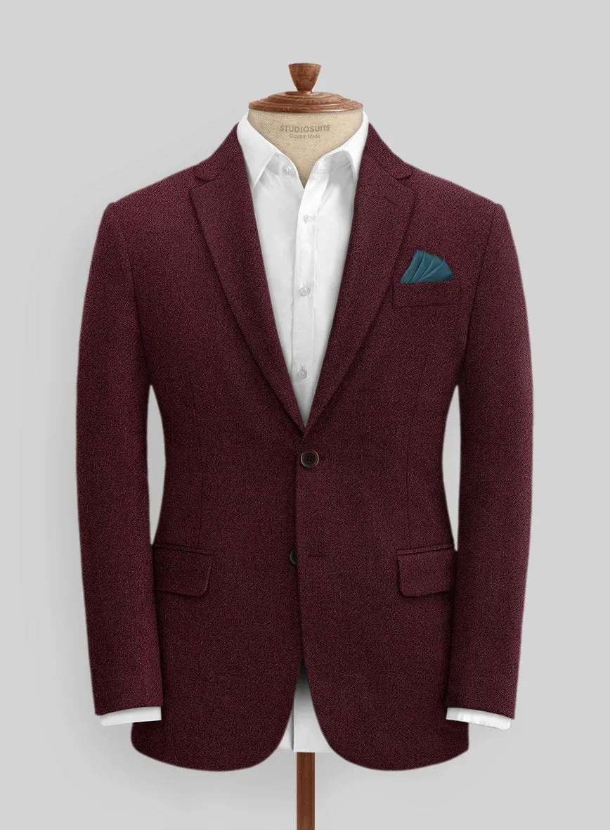 Dark Wine Heavy Tweed Jacket