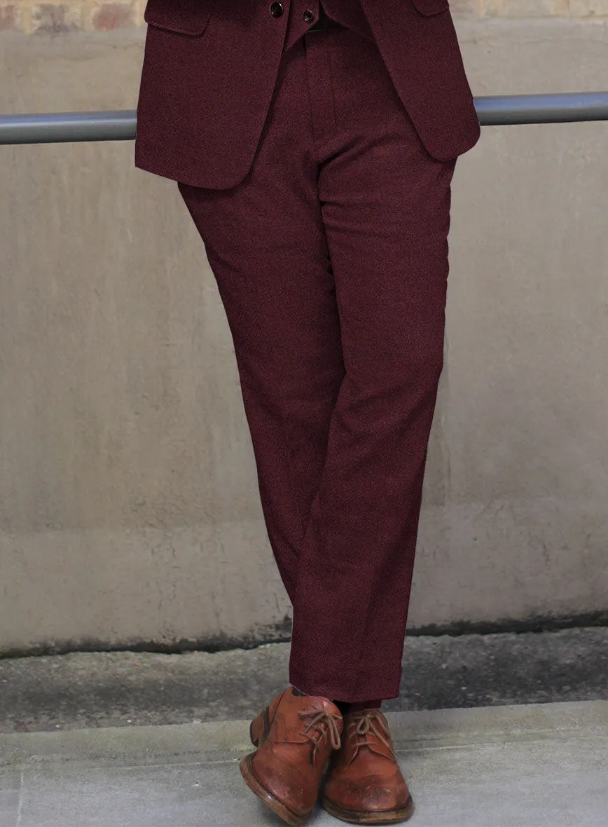 Dark Wine Heavy Tweed Suit