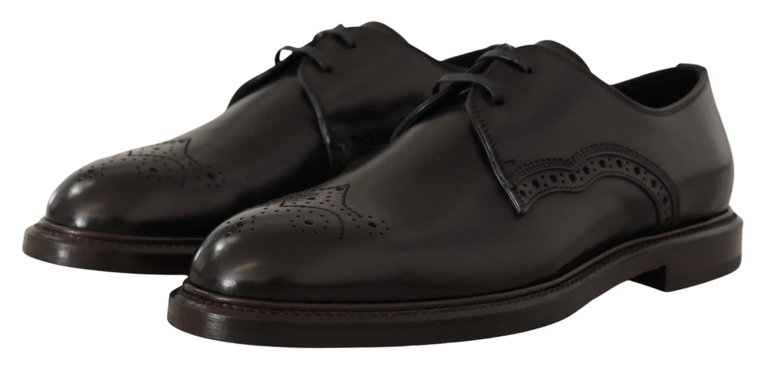 Dolce & Gabbana Black Leather Dress Formal Derby Shoes