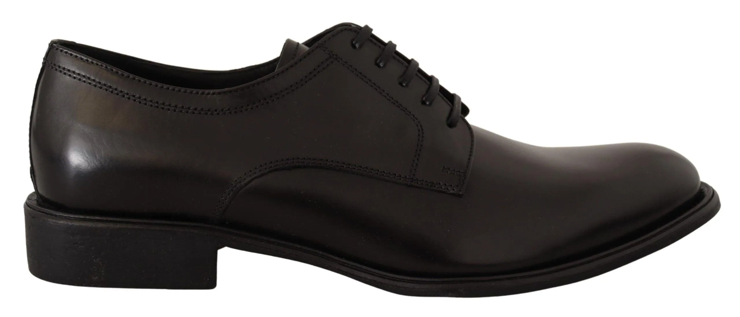 Dolce & Gabbana Black Leather Lace Up Mens Formal Derby Shoes