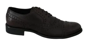 Dolce & Gabbana Brown Leather Brogue Derby Dress Shoes