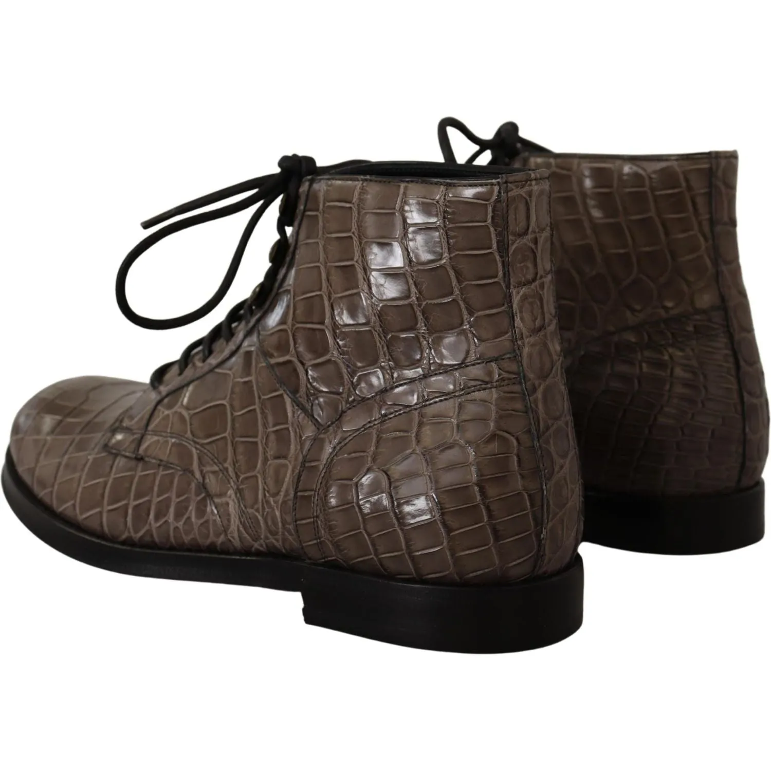 Dolce & Gabbana Elegant Crocodile Derby Brogue Boots