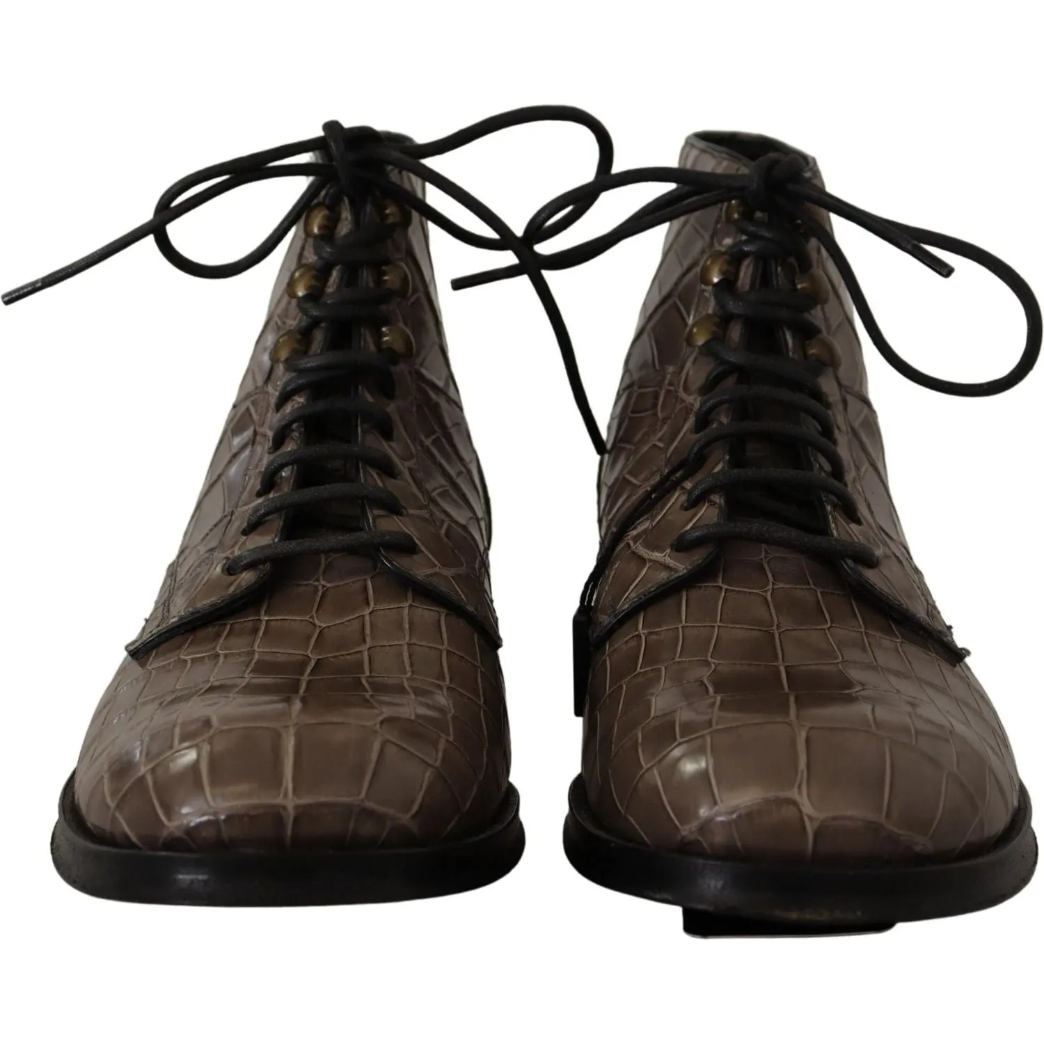 Dolce & Gabbana Elegant Crocodile Derby Brogue Boots