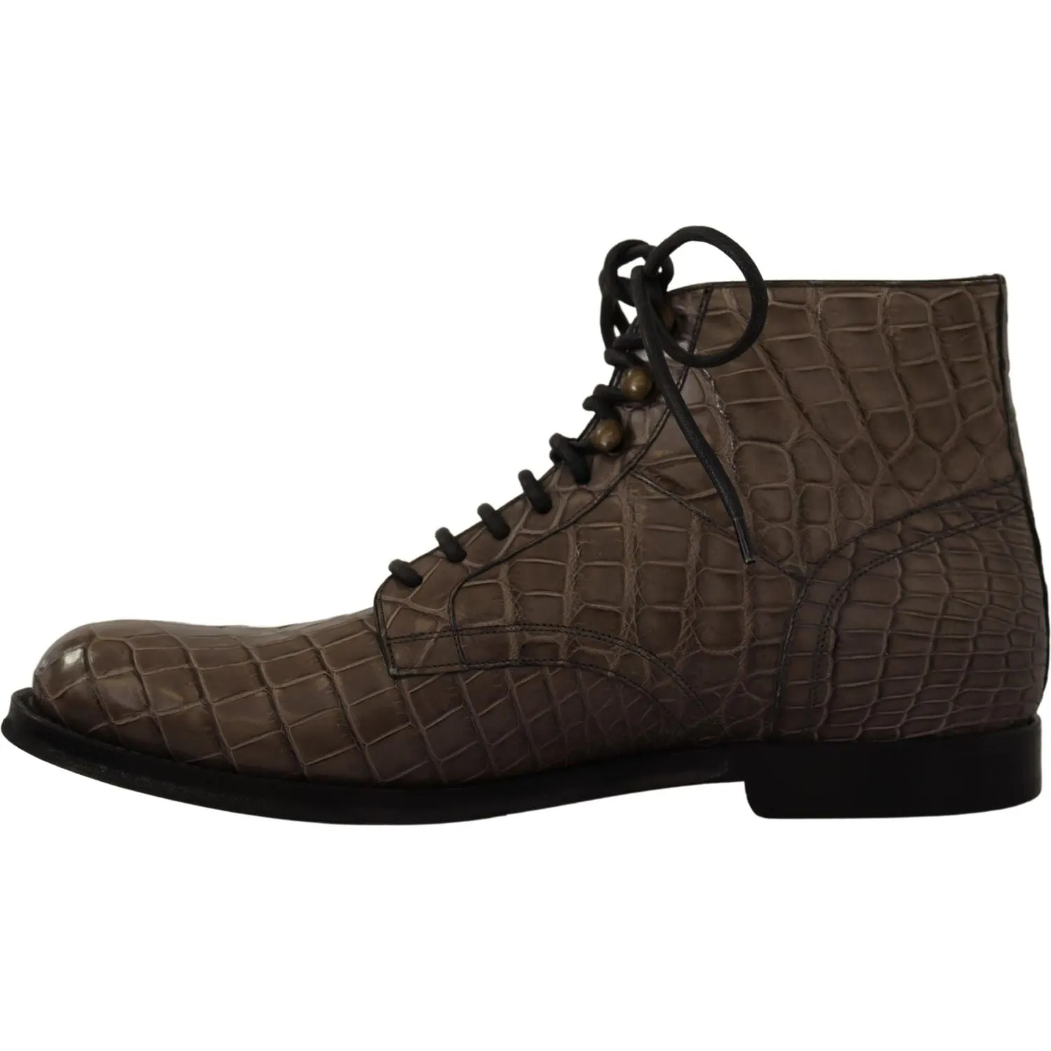 Dolce & Gabbana Elegant Crocodile Derby Brogue Boots