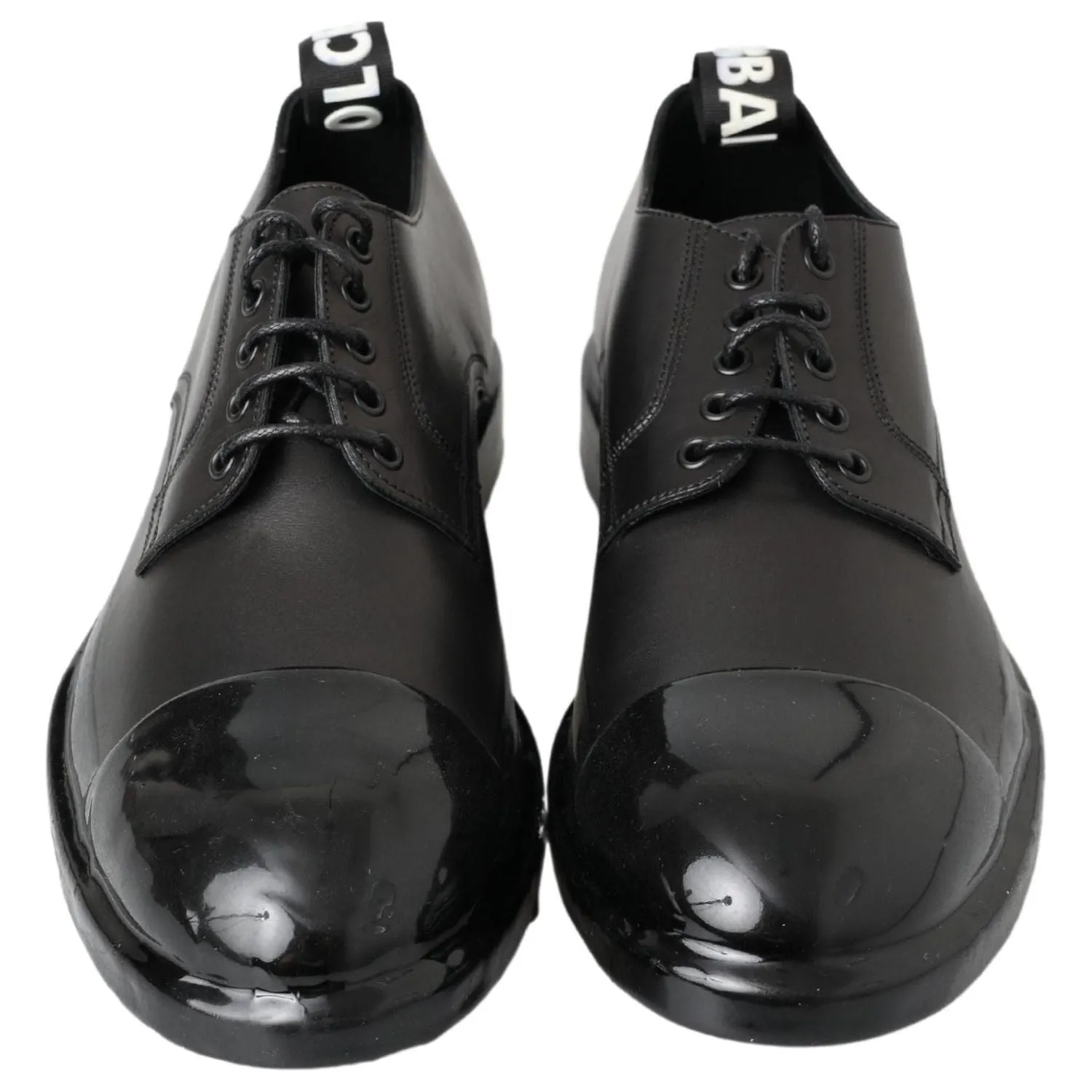 Dolce & Gabbana Elegant Derby Lace-Up Leather Shoes in Black