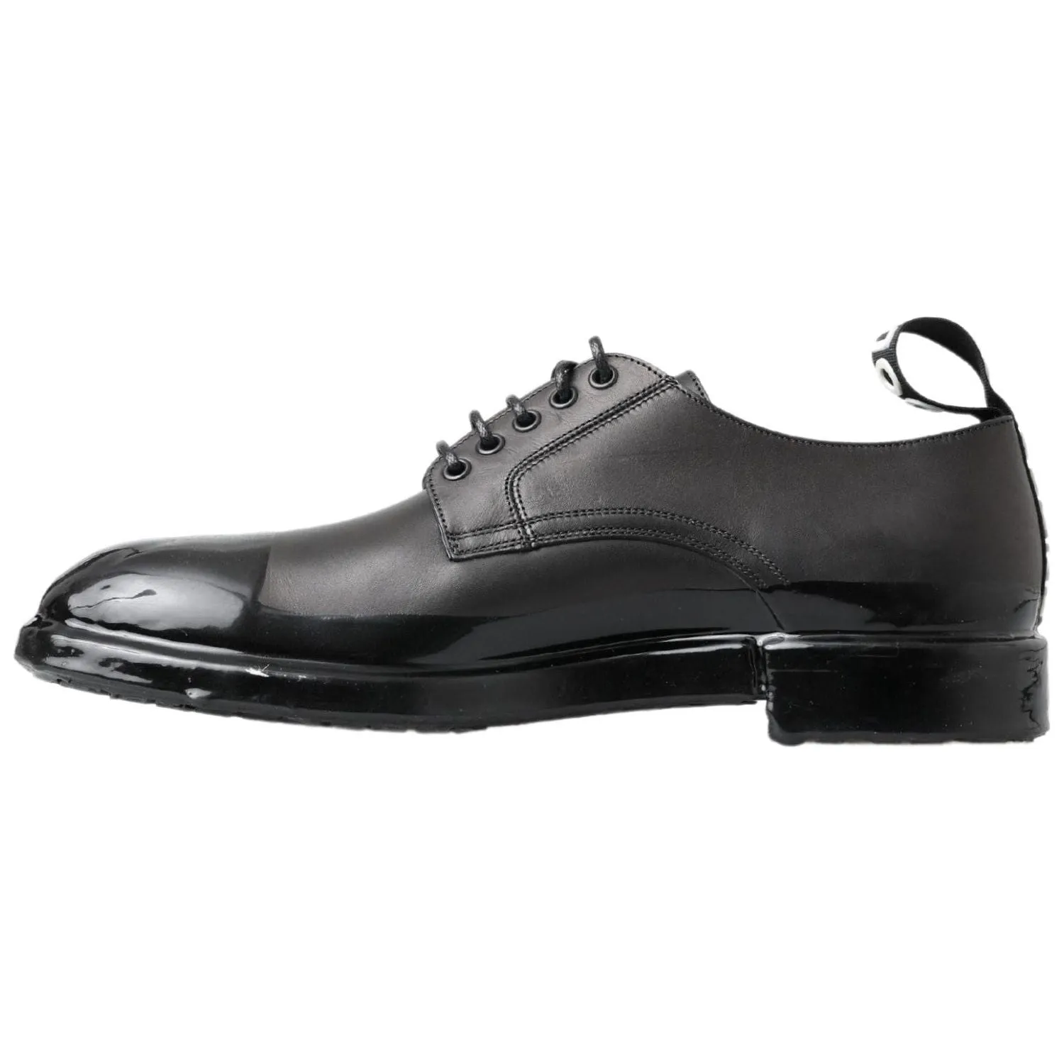 Dolce & Gabbana Elegant Derby Lace-Up Leather Shoes in Black