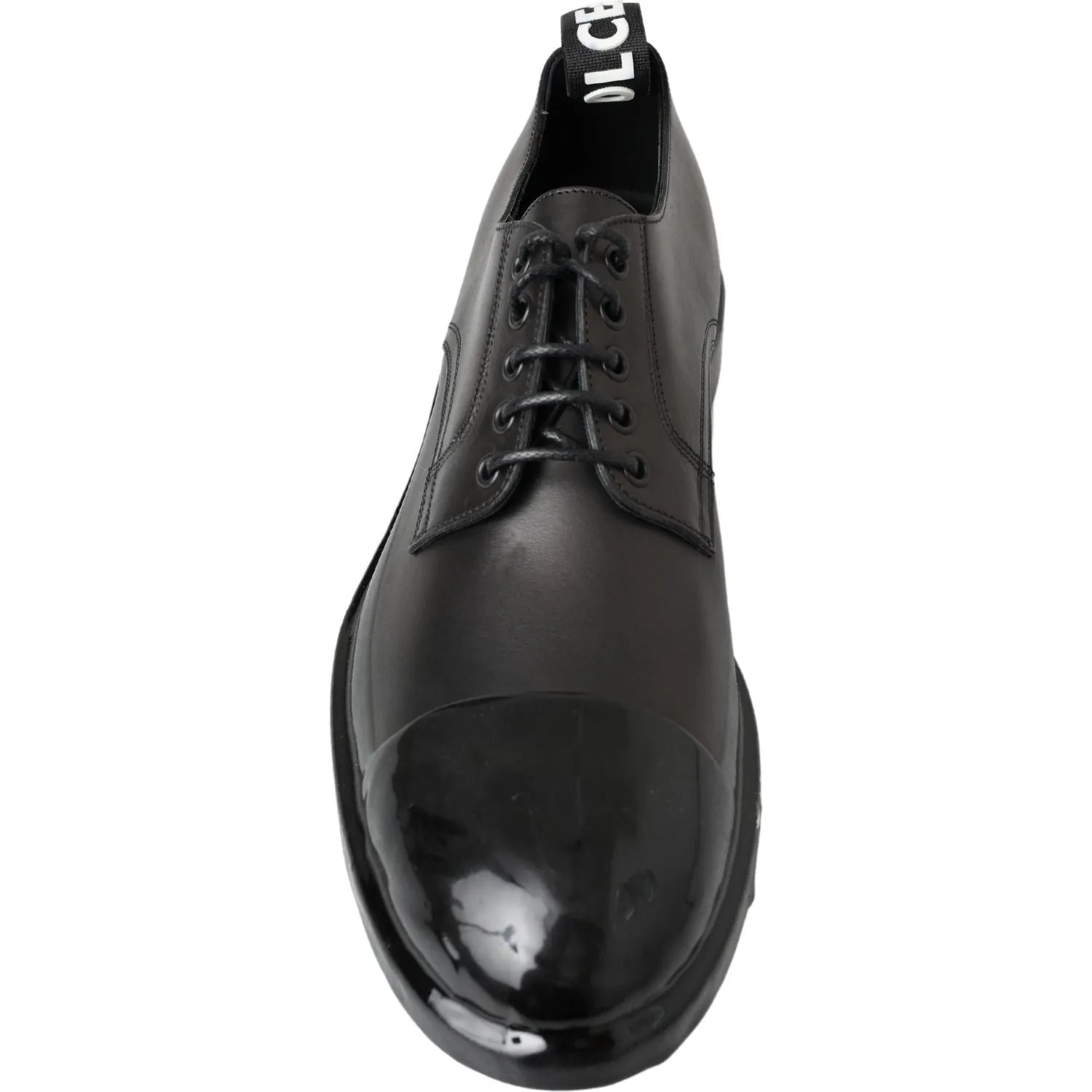 Dolce & Gabbana Elegant Derby Lace-Up Leather Shoes in Black