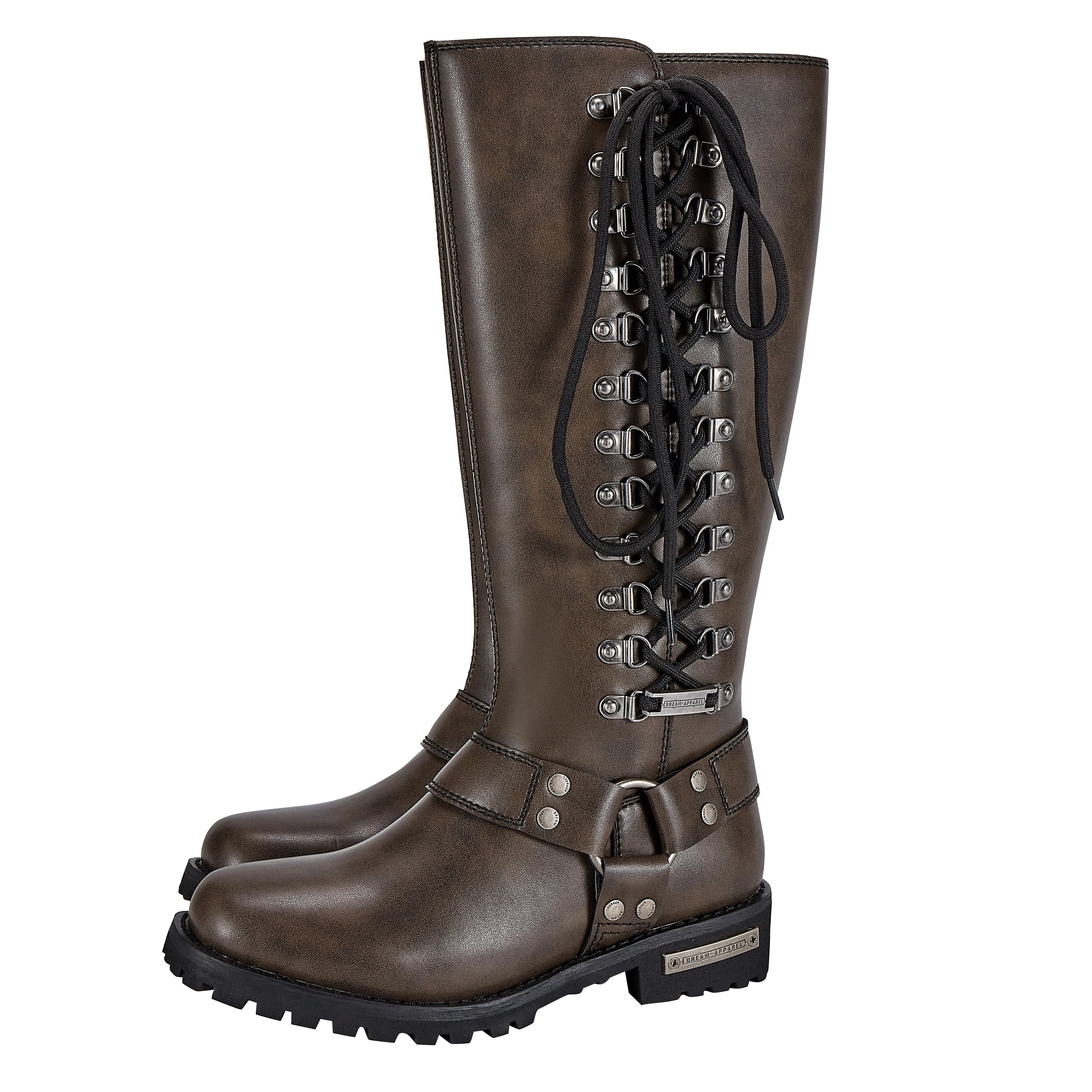 Dream Apparel® Women Long Biker Boots Brown