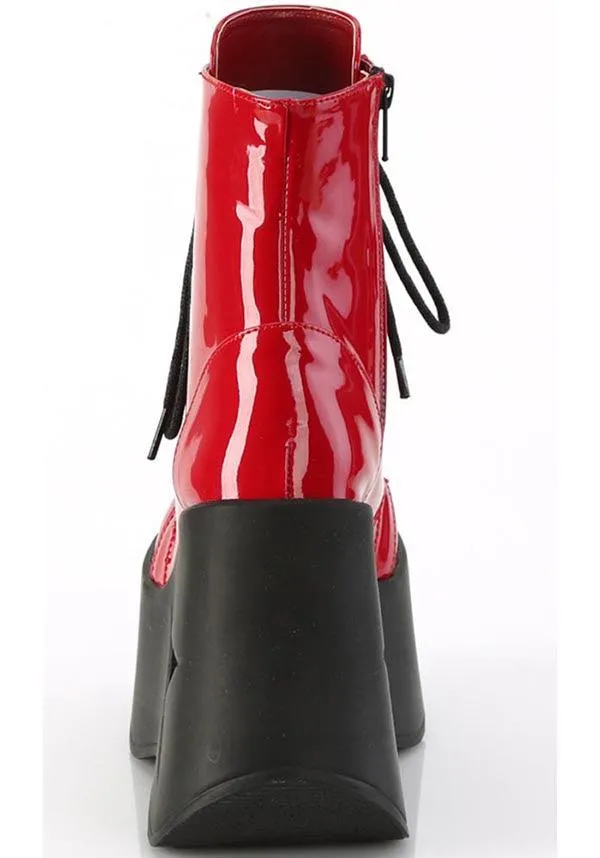 DYNAMITE-106 [Red Patent] | PLATFORM BOOTS [PREORDER]