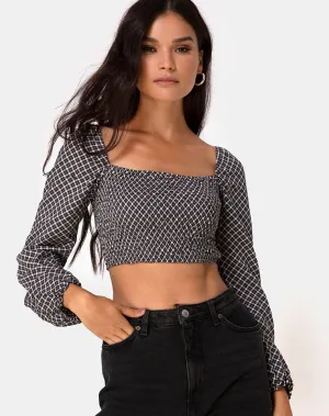 Elina Top in Check It Out Black