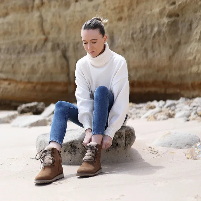 Emu Bernice Chestnut Suede Wool Boot