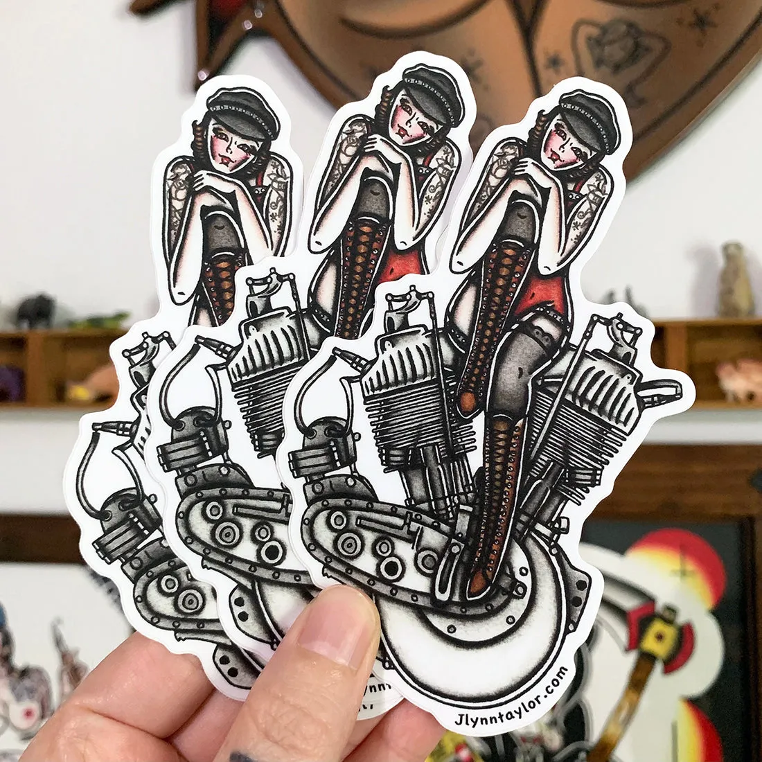 F-Head Engine Pinup Sticker