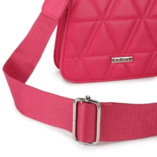 Fastrack Quilted Sling Bag For Womens and Girls | Stylish and Chic Handbag for Girls | Crafted from Premium Semi PU Leather