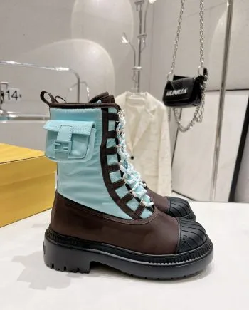 FD Domino Biker Boots Blue For Women