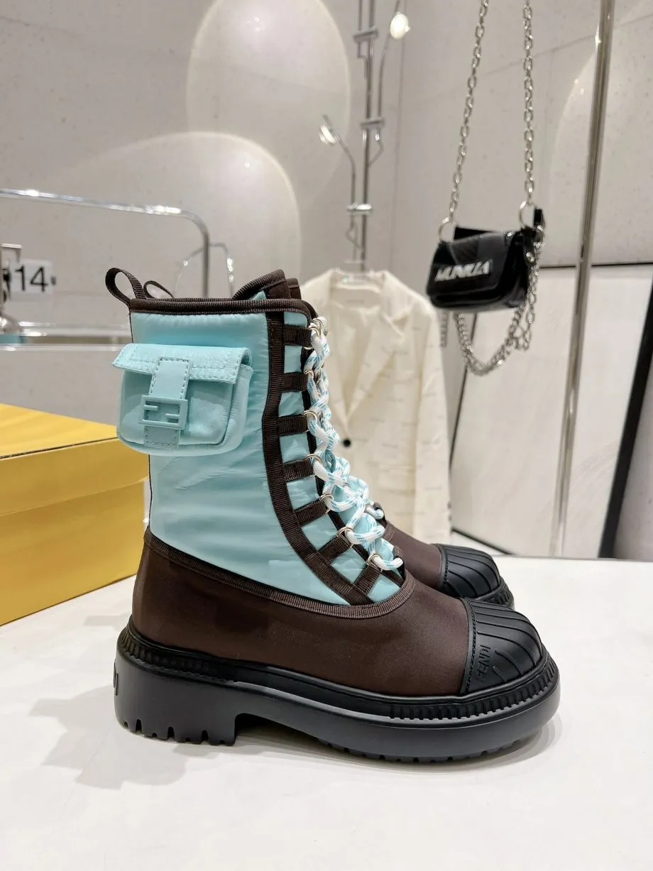 FD Domino Biker Boots Blue For Women