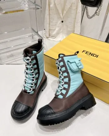 FD Domino Biker Boots Blue For Women