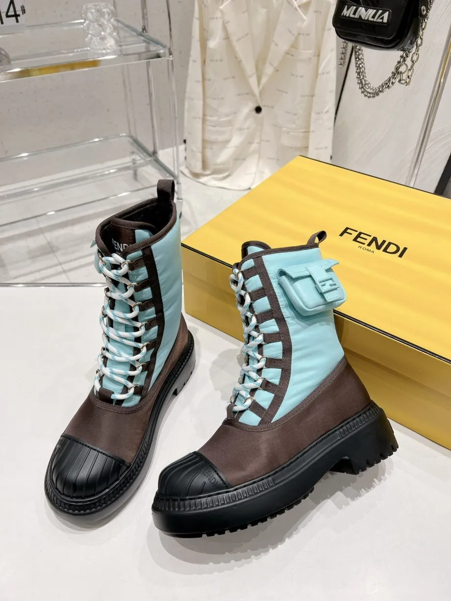 FD Domino Biker Boots Blue For Women