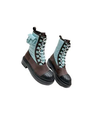 FD Domino Biker Boots Blue For Women