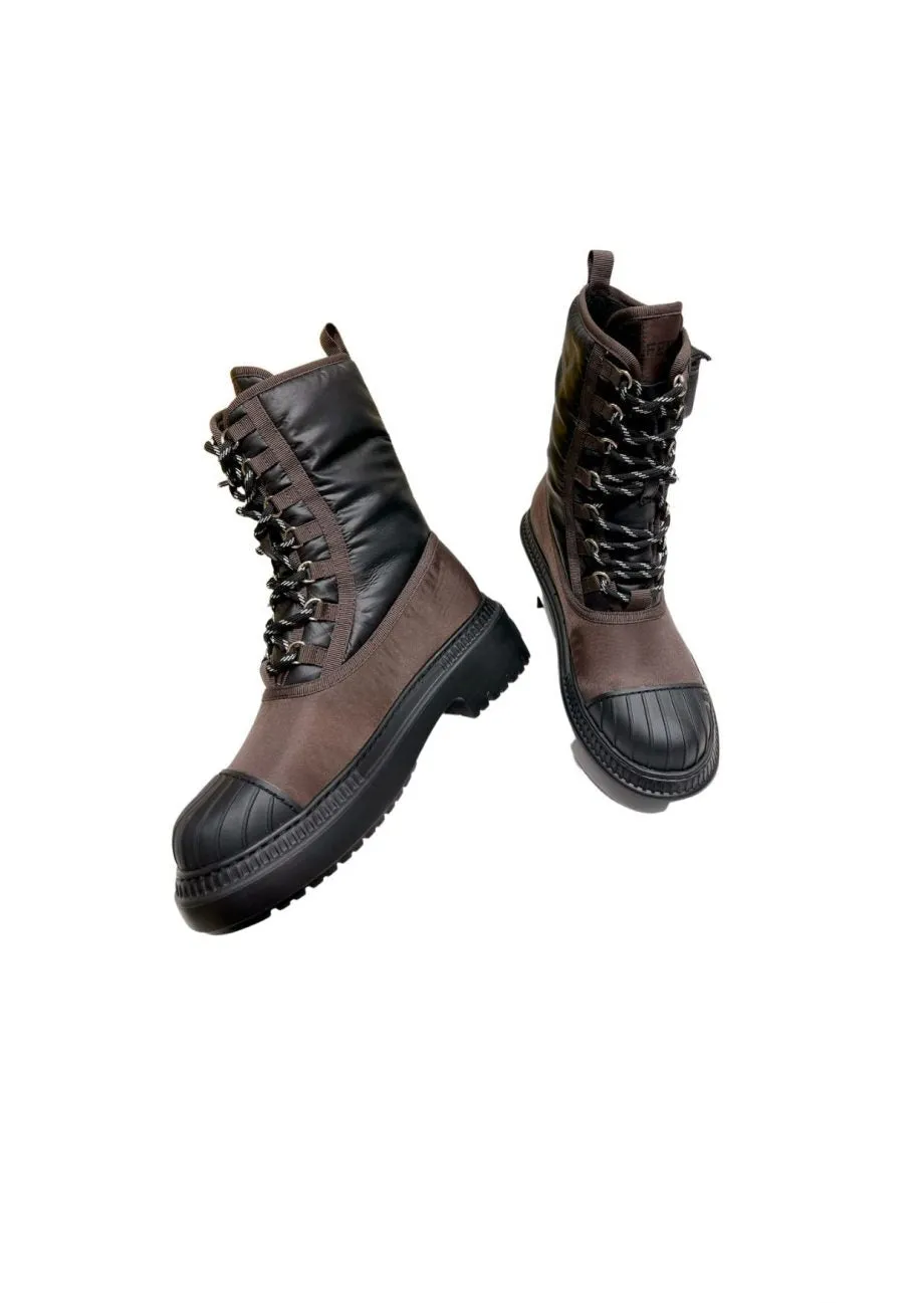 FD Domino Biker Boots Brown For Women