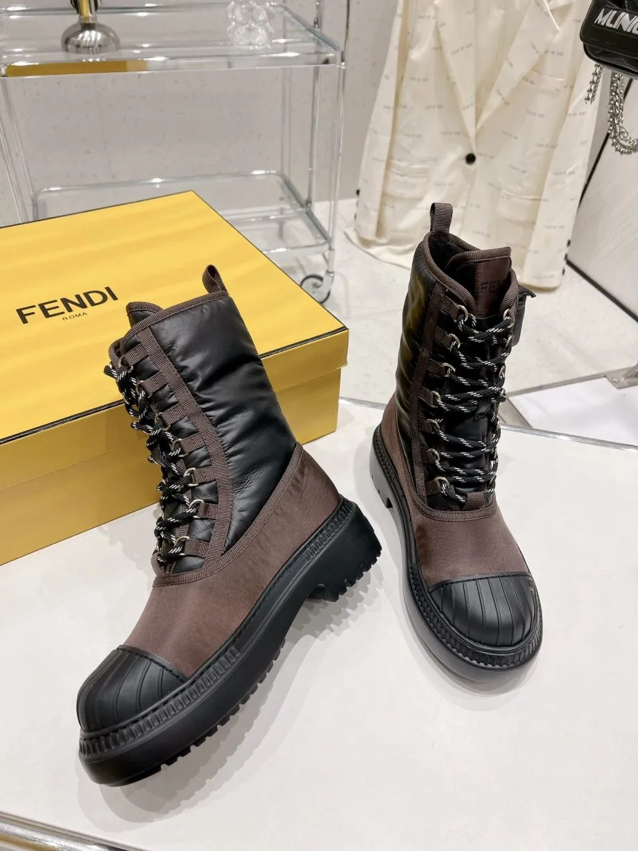 FD Domino Biker Boots Brown For Women