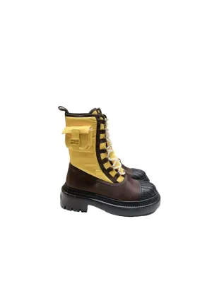 FD Domino Biker Boots Yellow For Women 8T8381ALJ0F0UUG