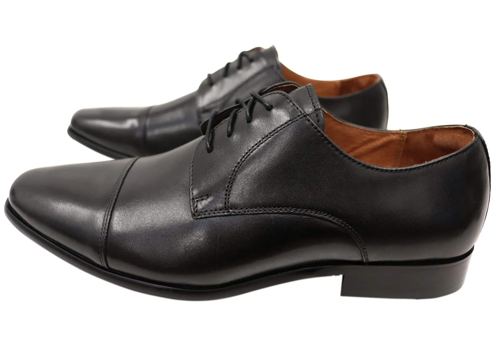 Florsheim Mens Cross Cap Toe Derby EE Extra Wide Leather Dress Shoes