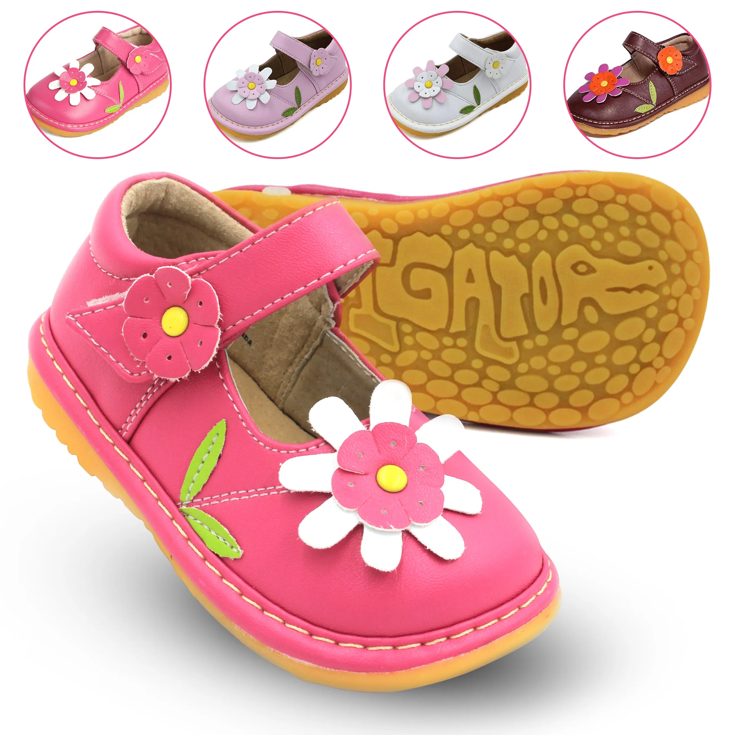 Flower Mary Jane Squeaky Shoes