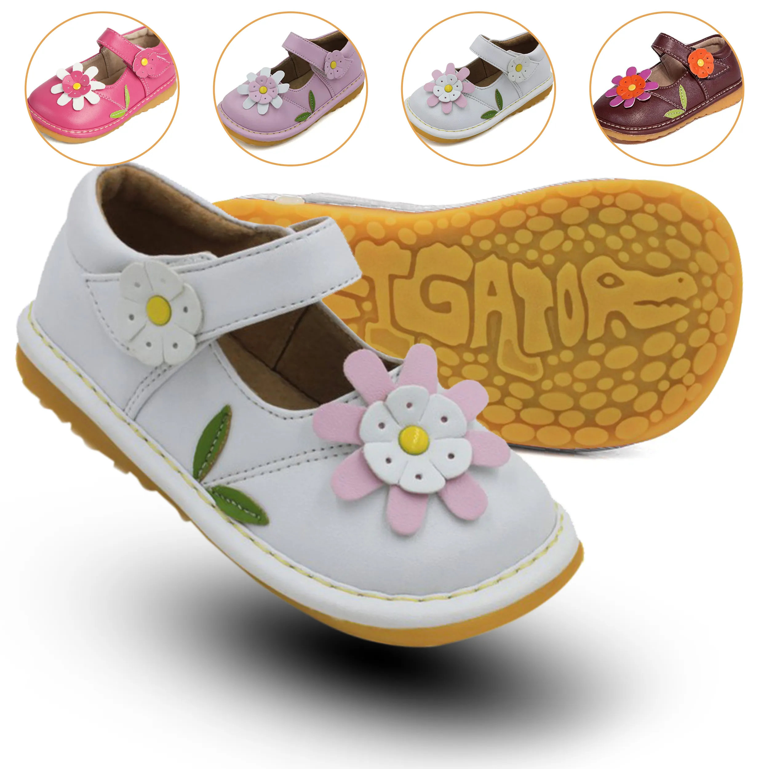 Flower Mary Jane Squeaky Shoes