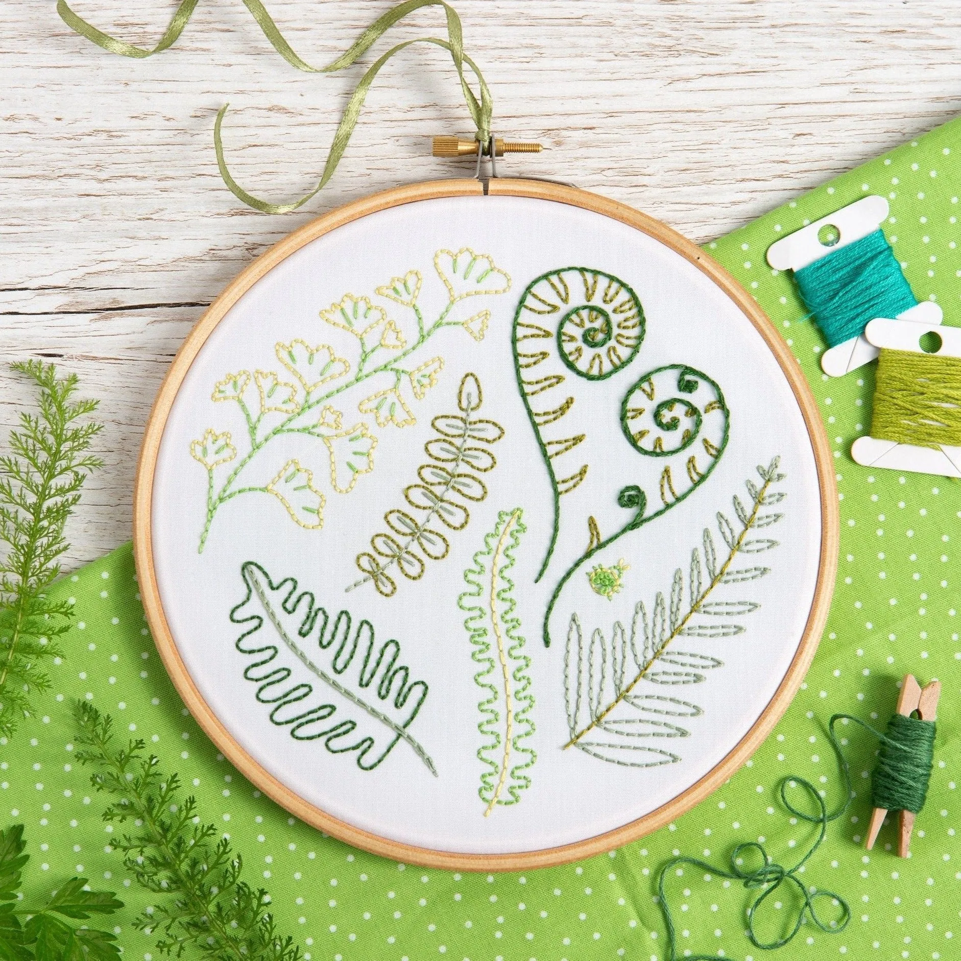 Forest Ferns Embroidery Kit