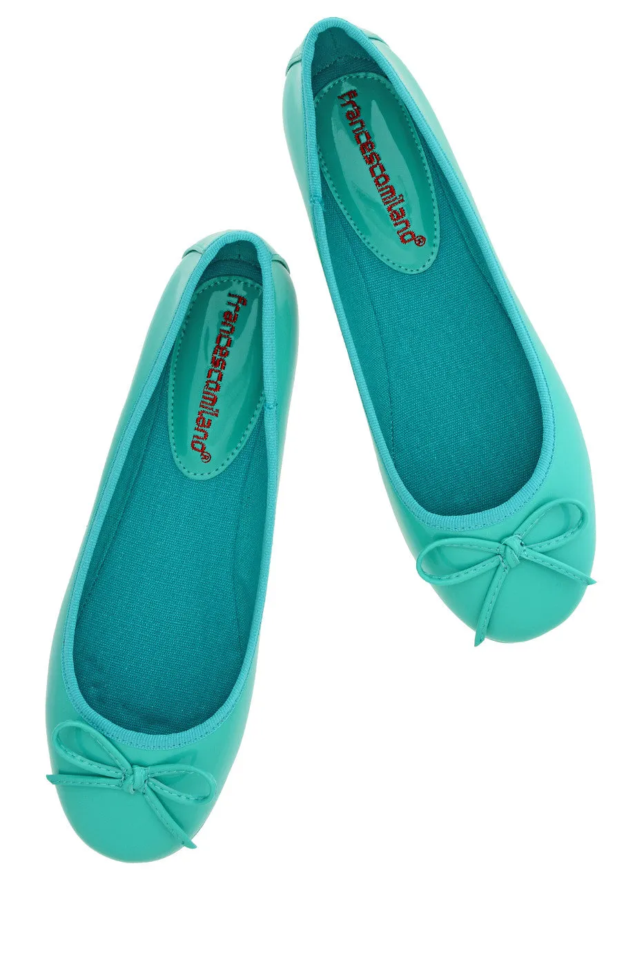 FRANCESCO MILANO ERMA Turquoise Pattent Ballerinas