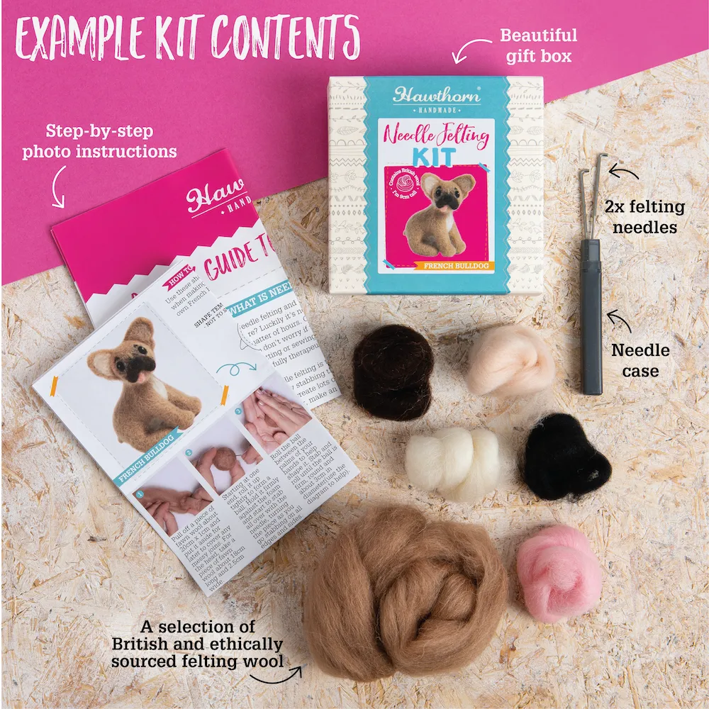 French Bulldog Needle Felting Kit