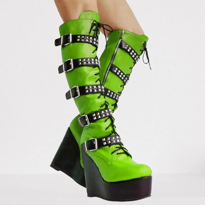 Funki Buys | Boots | Women's Colorful Custom Platform Boots