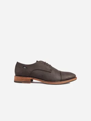 Ginger Men's Vegan Leather Derby Shoes | Brown