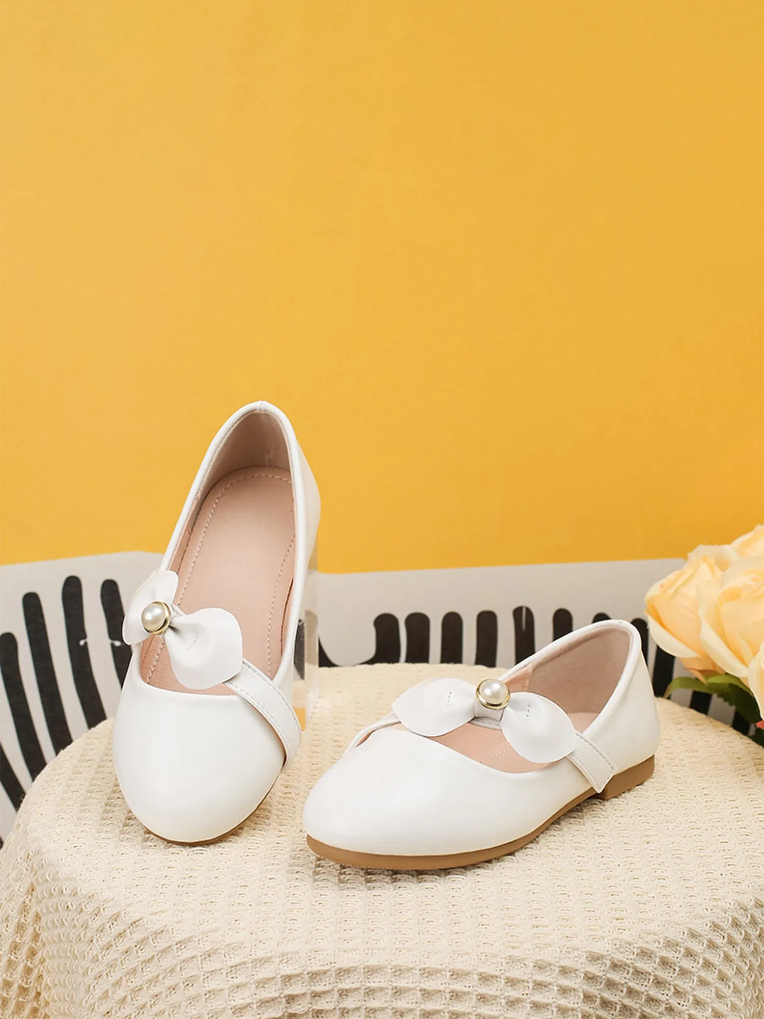 Girls Princess Shoes White Leather Shoes