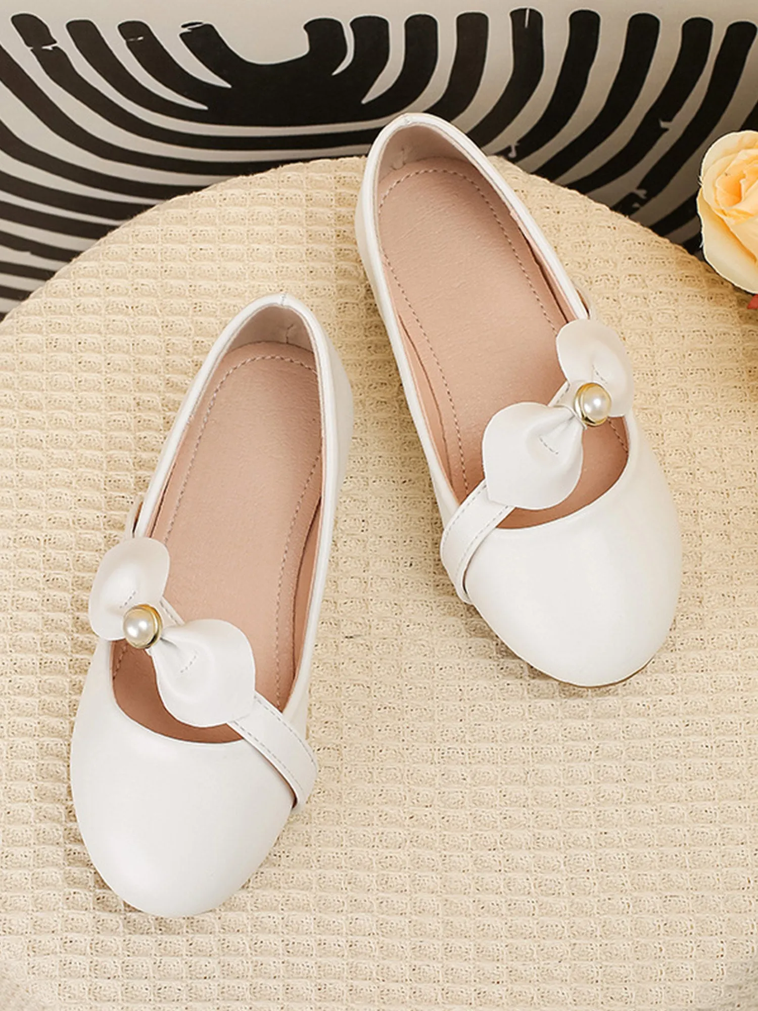 Girls Princess Shoes White Leather Shoes