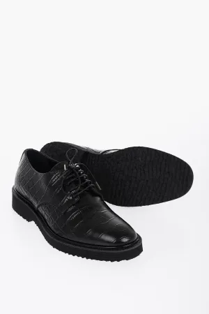 Giuseppe Zanotti Crocodile Effect Leather Derby Shoes