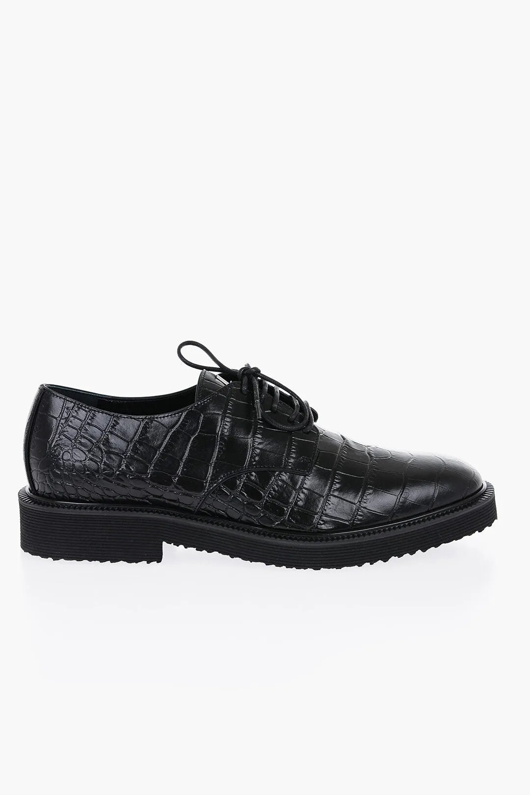 Giuseppe Zanotti Crocodile Effect Leather Derby Shoes