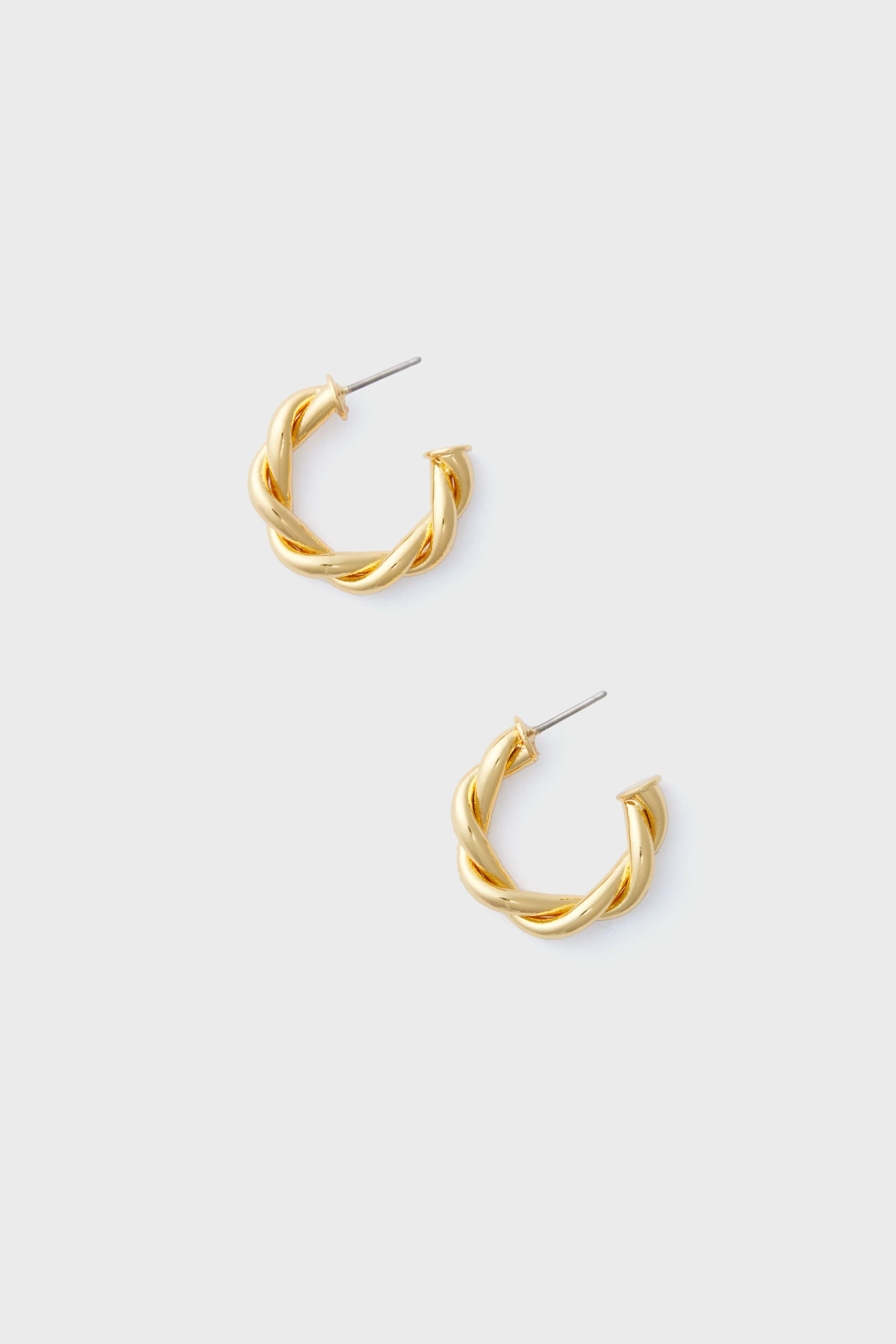 Gold French Twist Mini Hoop Earrings