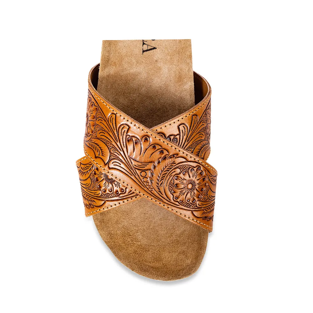 Gracie Hand-Tooled Sandals