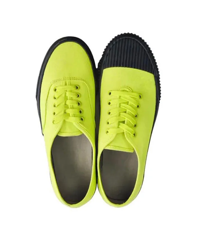 Green Canvas Casual Asymmetrical Flat Shoes Cross Strap DD1022