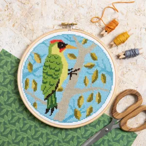 Green Woodpecker Cross Stitch Kit