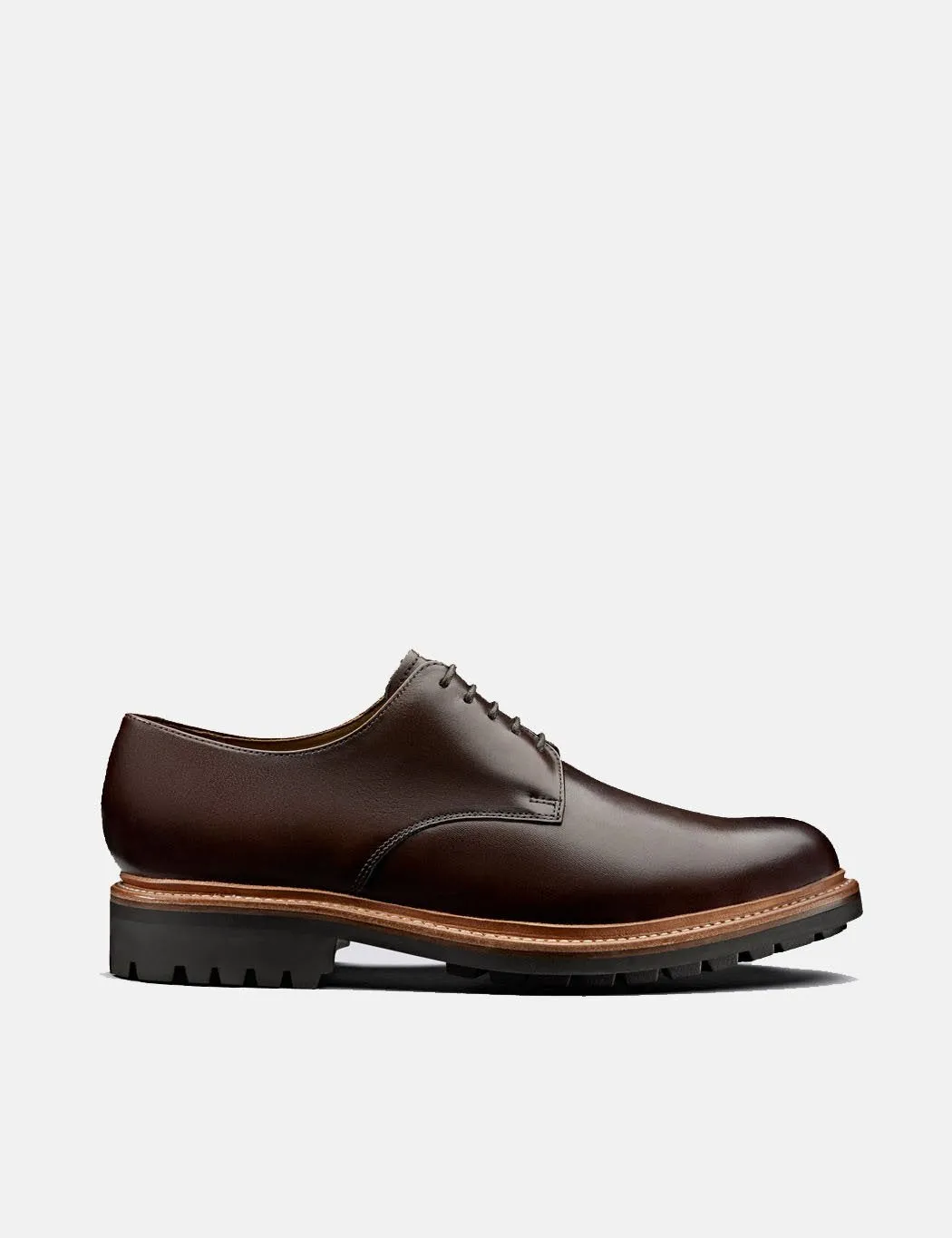 Grenson Curt Derby Shoes - Dark Brown