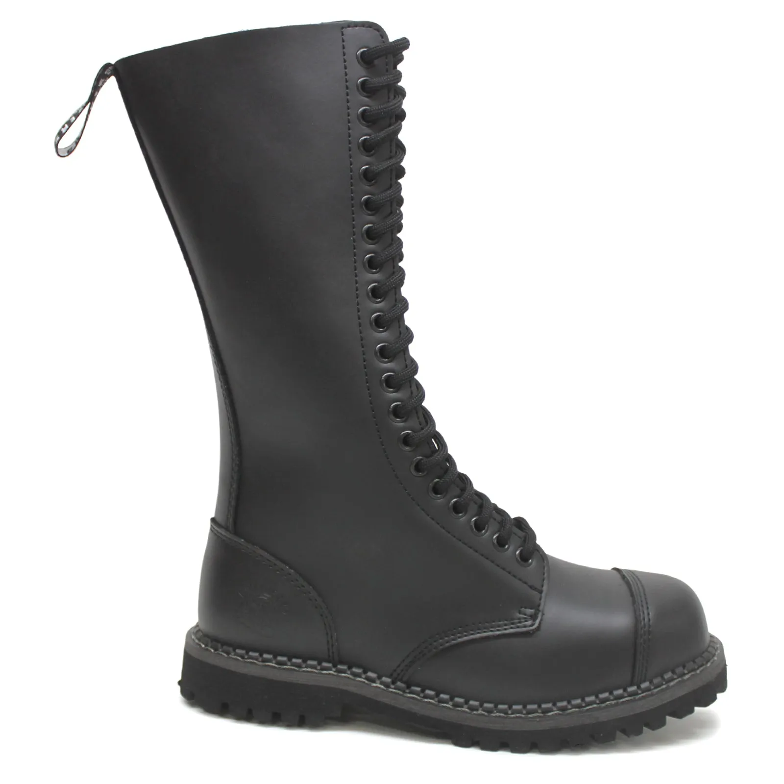 Grinders Unisex King CS Derby Leather Black Boots - UK 8