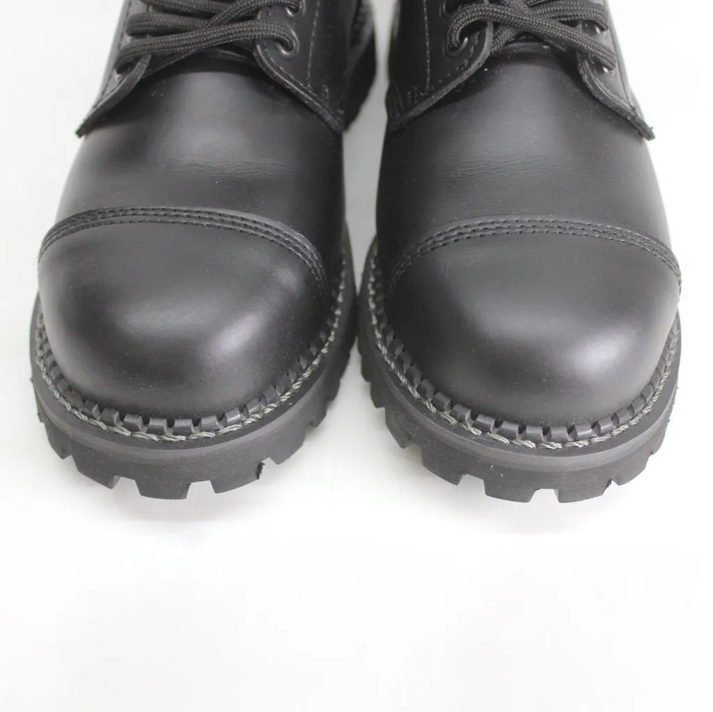 Grinders Unisex King CS Derby Leather Black Boots - UK 8