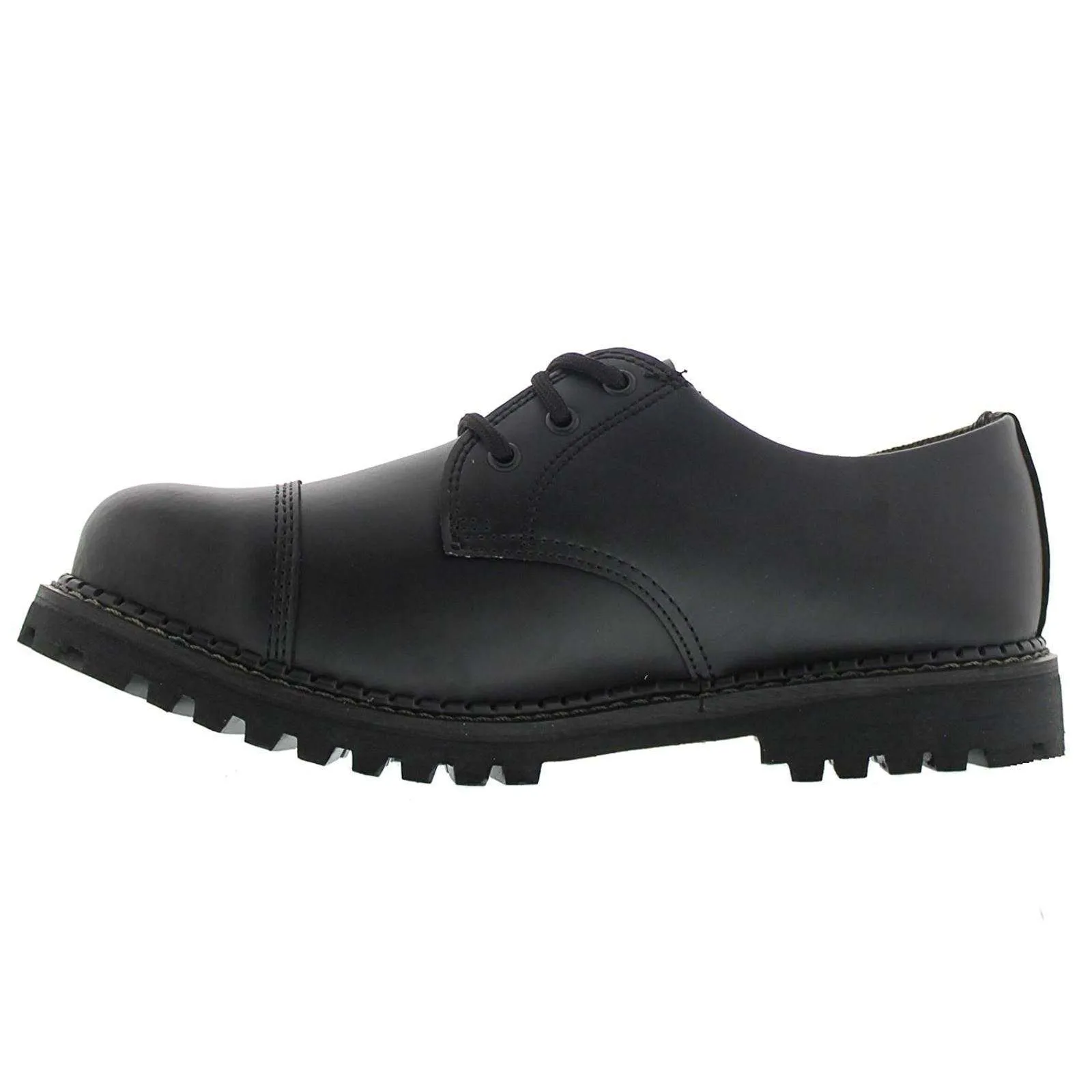 Grinders Unisex Regent CS Leather Black Shoes - UK 6