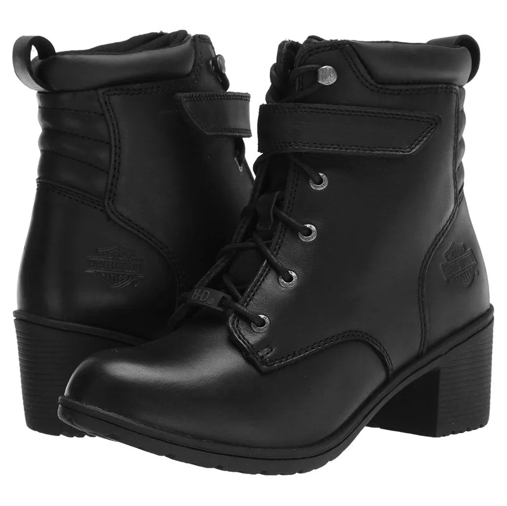 Harley Davidson Womens Boots Fannin 5 Inch Lace Lace-Up Heeled Strap Leather - UK 5.5