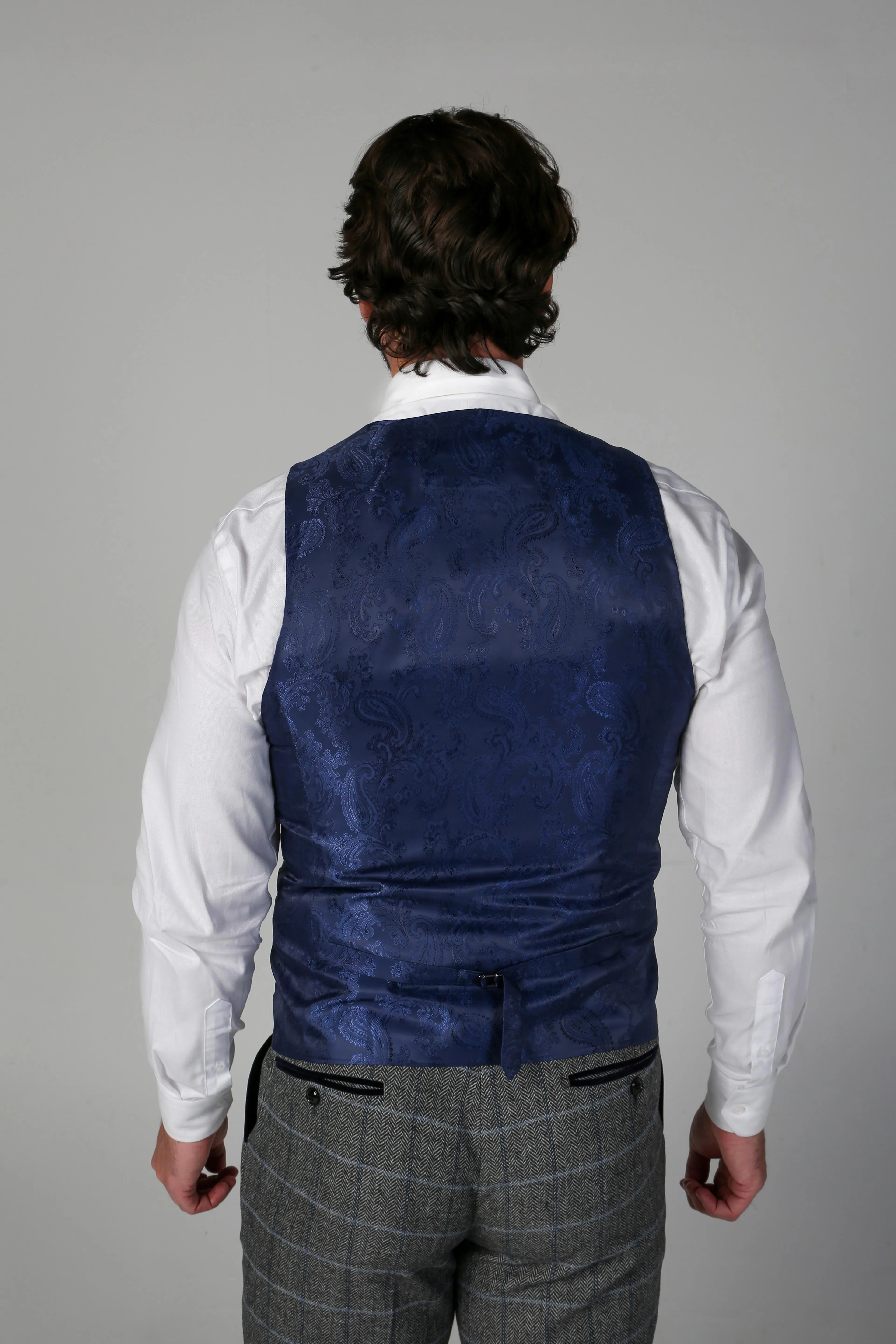 Harris - Men's Grey Tweed Check Waistcoat