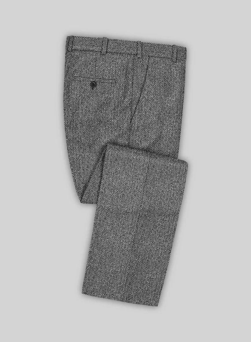 Harris Tweed Gray Herringbone Pants