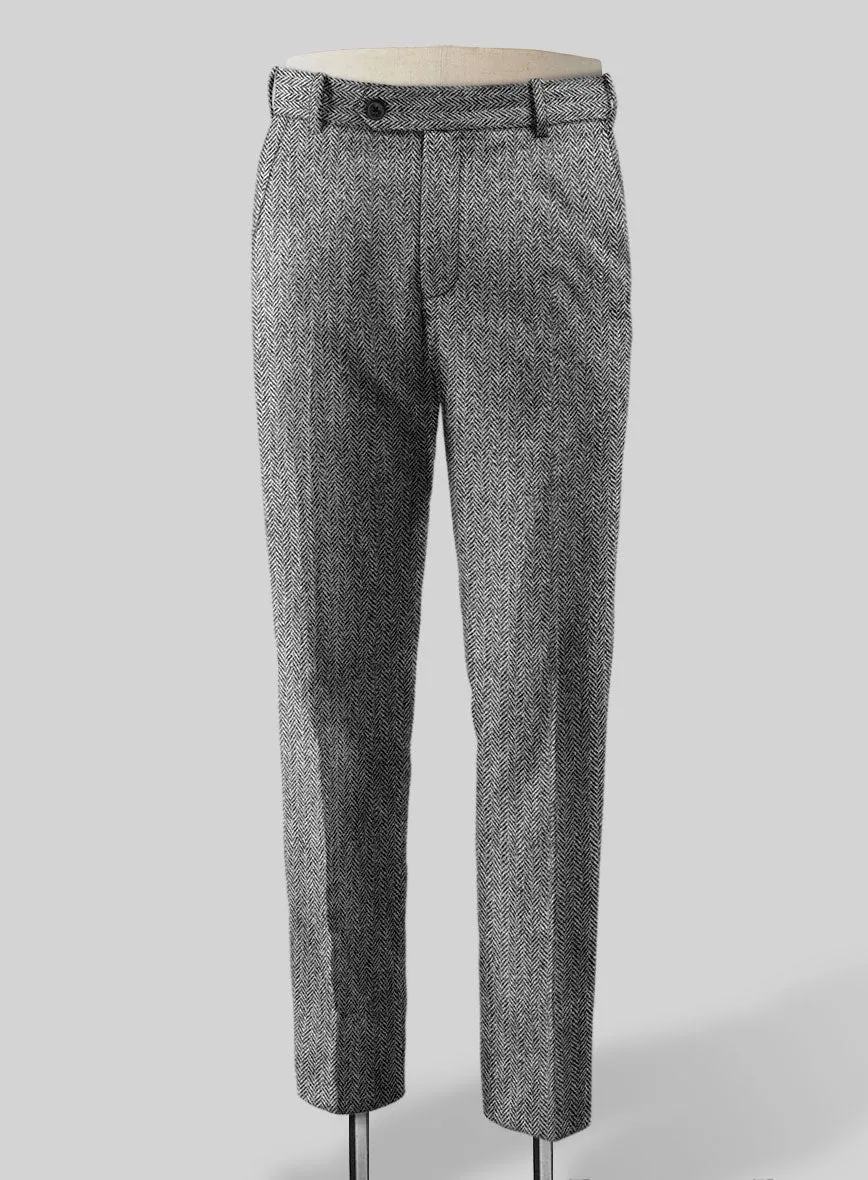 Harris Tweed Gray Herringbone Pants