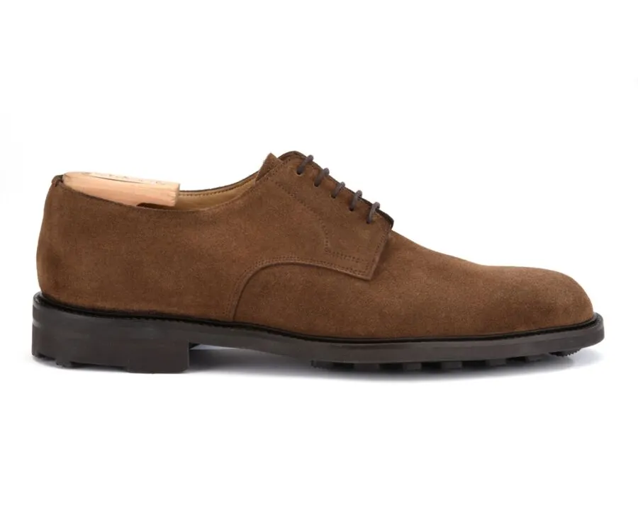 Havana Suede Derby Shoes - Rubber outsole - DOVER GOMME CITY II